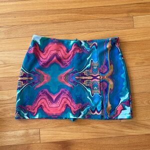 Vibrant Blue and Pink Mini Skort Skirt